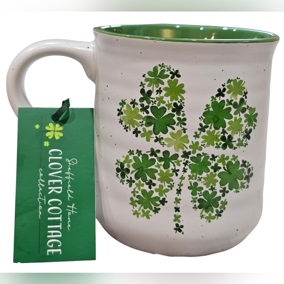 Mug- 4 Leaf Glover In Green And White, St Patrick's Day, New. - Picture 2 of 4